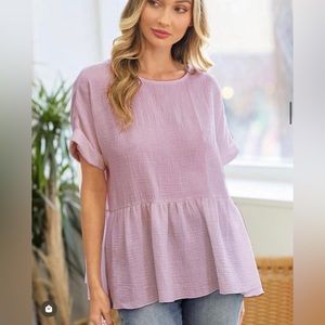 Lovely Melody Babydoll Top Lavender NWT XL
